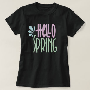 Hello Spring Cute Lettering  T-Shirt