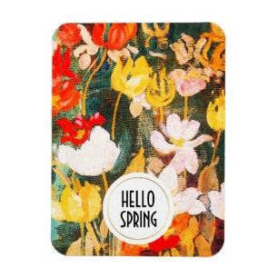 Hello Spring. Fine Art Custom Easter Gift Magnets
