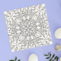 Hello Spring: Floral Abstract Colouring Card