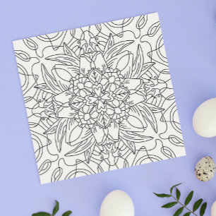 Hello Spring: Floral Abstract Colouring Card