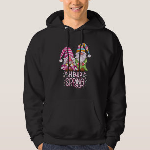 Hello Spring Floral Gnomes Couple Daisy Flowers Sp Hoodie
