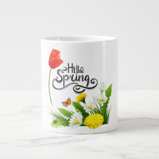 Hello Spring Floral Mug – Cute Seasonal Coffee Cup