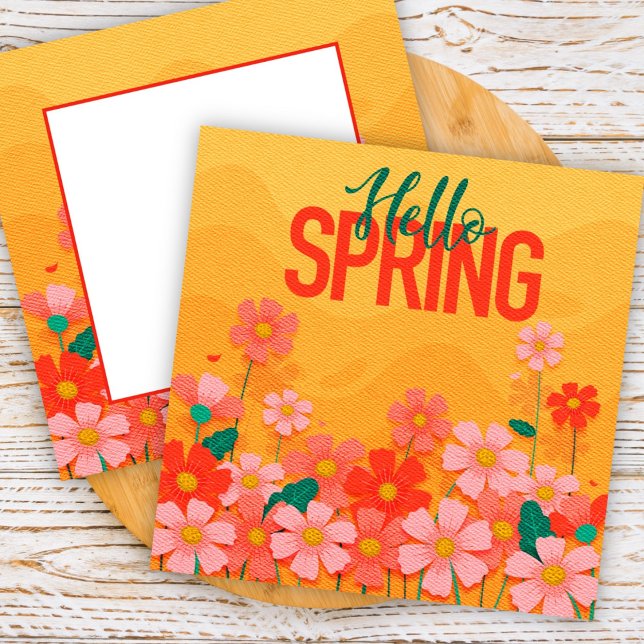 Hello Spring Flowers Greeting  Card (Creator Uploaded)