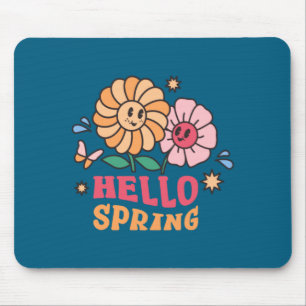 Hello Spring Flowers Sunshine Easter Easter Mouse Mat
