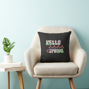 Hello Spring Fresh Floral Decorative Cushion