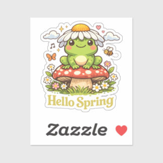Hello Spring Frog – Cottagecore Mushroom Aesthetic