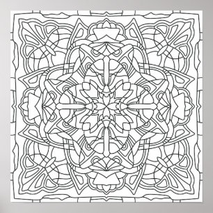 Hello Spring: Geometric Mandala Poster