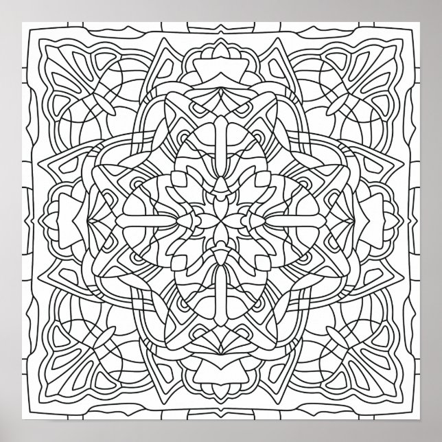 Hello Spring: Geometric Mandala Poster (Front)