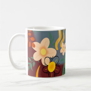 Hello Spring Happiness Time, Tropical Floral Coffee Mug