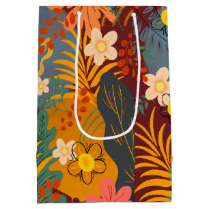 Hello Spring Happiness Time, Tropical Pattern Medium Gift Bag