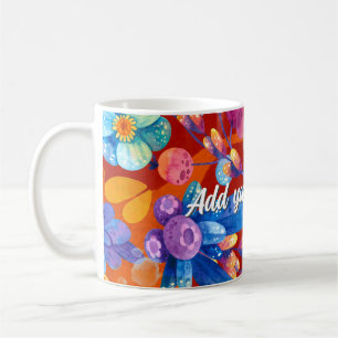 Hello Spring Happiness Time, Vibrant Flowers Coffee Mug