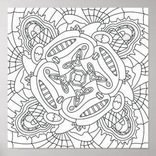 Hello Spring: Happy Easter Colouring Page Poster