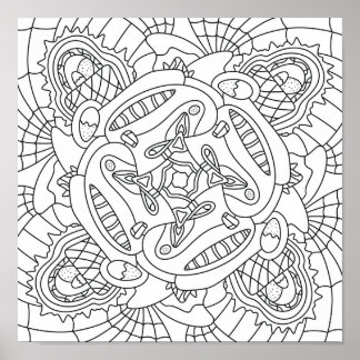 Hello Spring: Happy Easter Colouring Page Poster