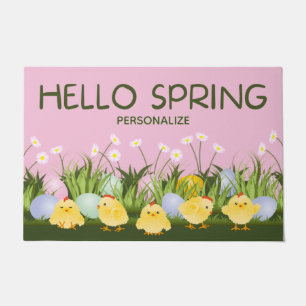 Hello Spring Personalized Doormat