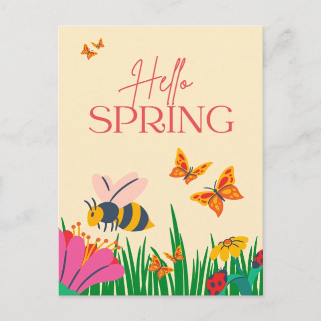Hello spring  postcard (Front)