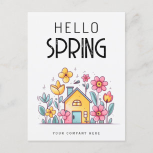 Hello Spring Real Estate Farming Postcard
