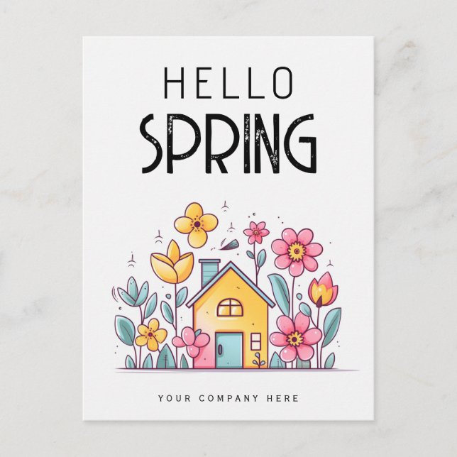 Hello Spring Real Estate Farming  Postcard (Front)
