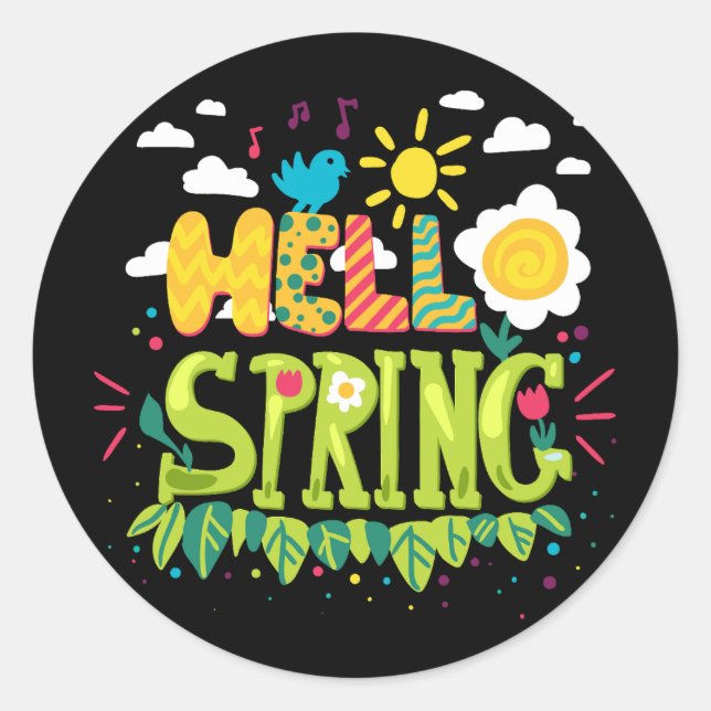 Hello spring sticker  (Front)
