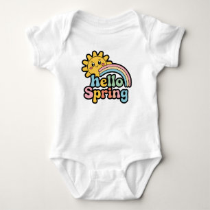 Hello Spring: Sun, Rainbow and Good Mood Baby Bodysuit