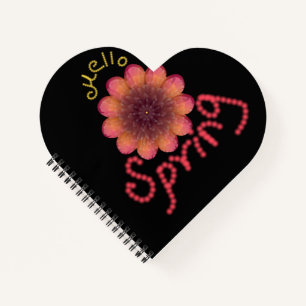 Hello Spring - Textured Pink & Orange Flower Art Notebook