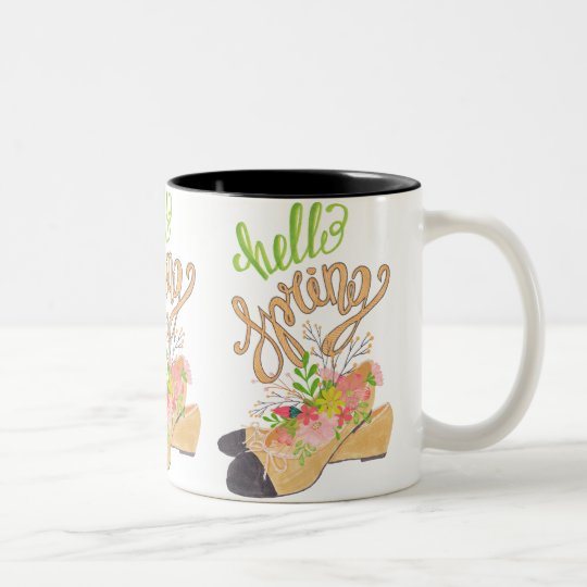 Hello Spring Two-Tone Coffee Mug