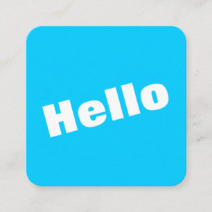 Hello - Square - Neon Red Business Card