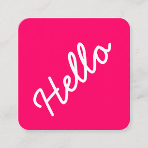 Hello - Square - Neon Red Business Card