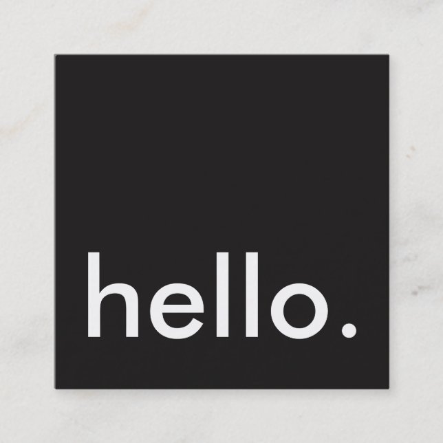 hello square square business card (Front)