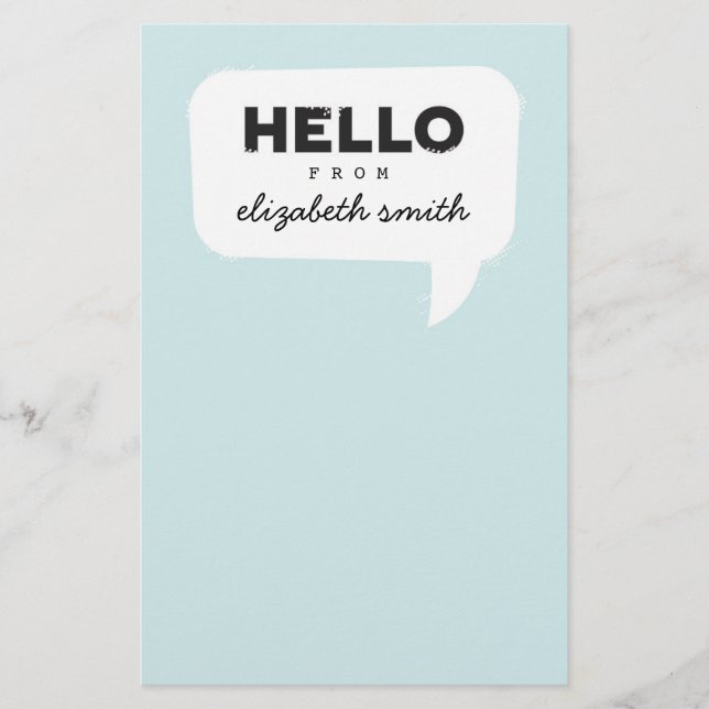 Hello Stationery Teal (Front)