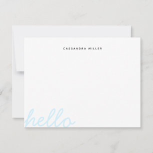 Hello Stylish Script Modern Minimal Personalised Card