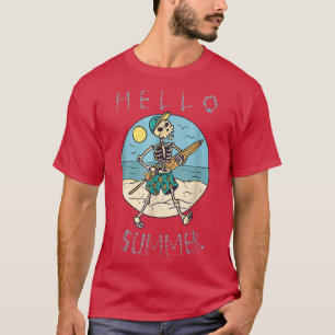 Hello summer 2022, funny skeleton student teacher  T-Shirt