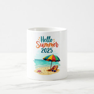 Hello Summer 2025 🌊 Colourful Beach Mug