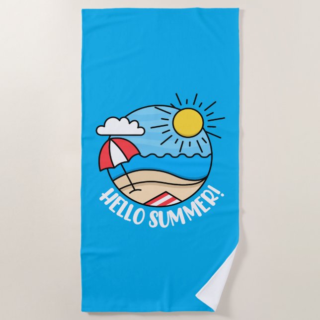 Hello Summer 2 Beach Towel (Front)