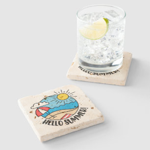 Hello Summer 2 Stone Coaster