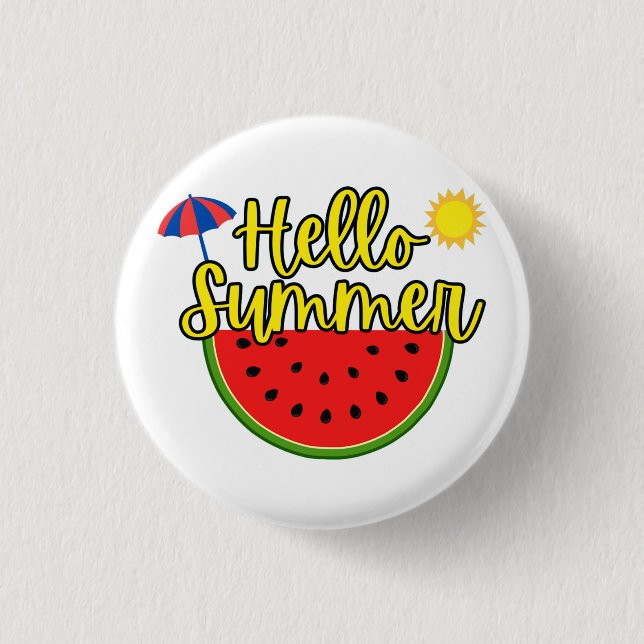 Hello Summer 3 Cm Round Badge (Front)