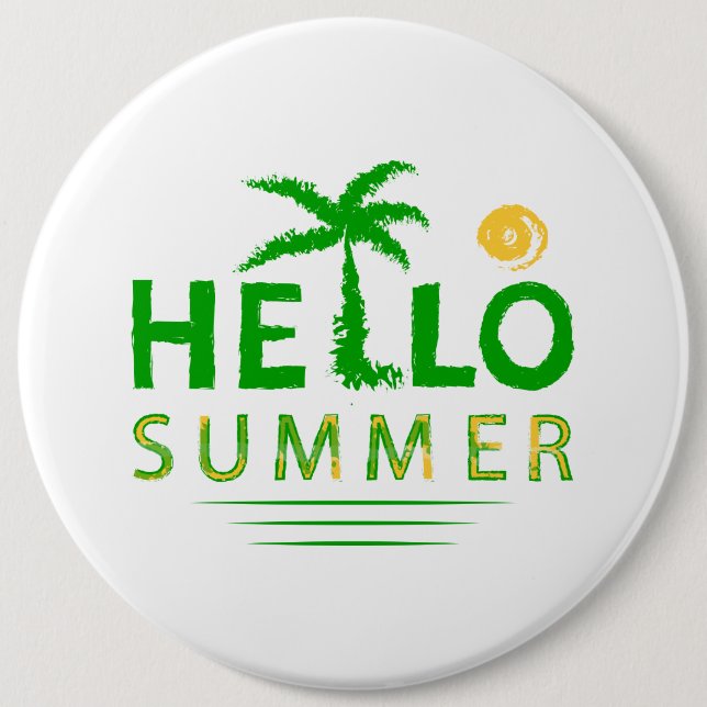 Hello Summer 6 Cm Round Badge (Front)