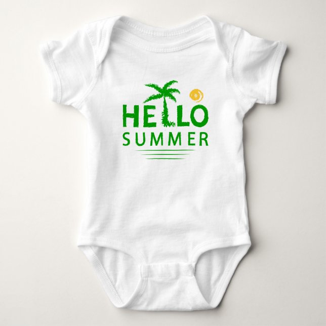 Hello Summer Baby Bodysuit (Front)