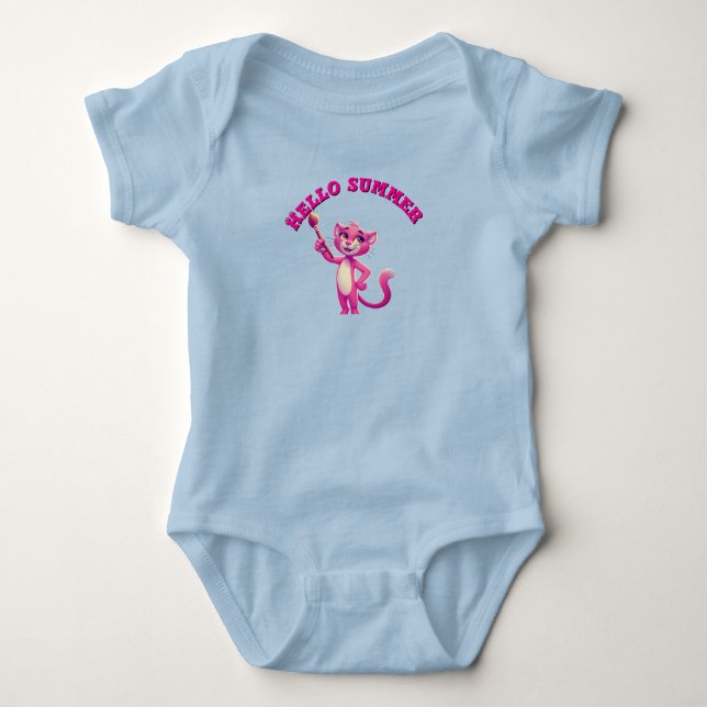 Hello summer  baby bodysuit (Front)