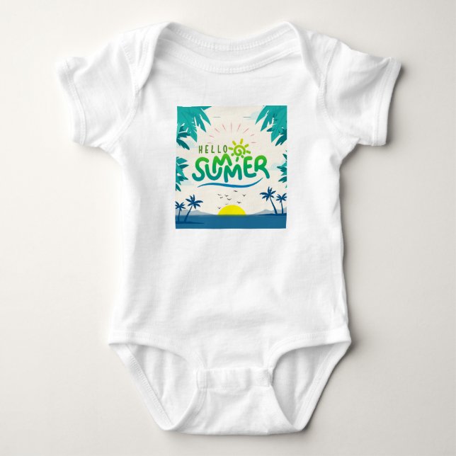 Hello Summer Baby Bodysuit (Front)