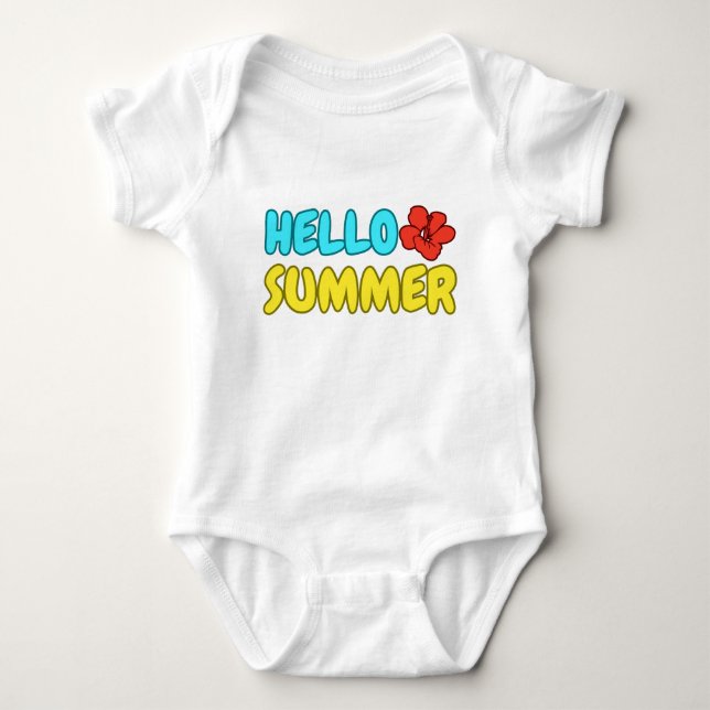 Hello Summer Baby Jersey Bodysuit  (Front)