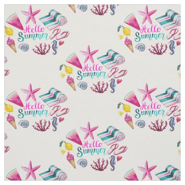 Hello Summer Beach Thunder-Cove  Fabric (Swatch)