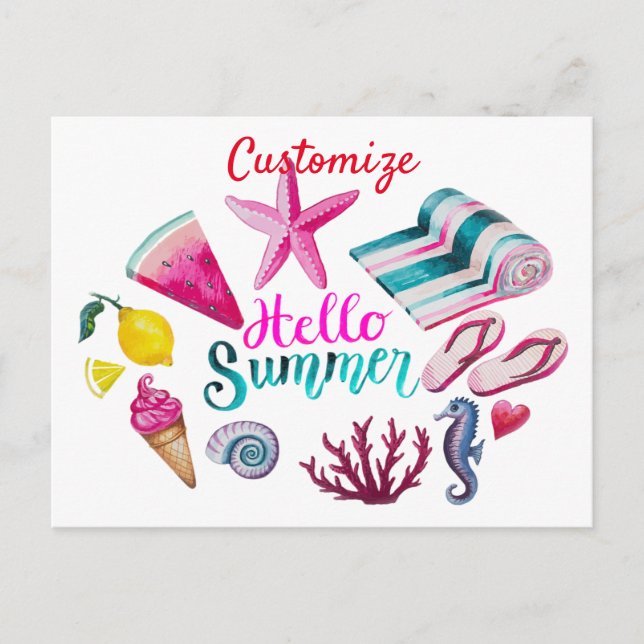Hello Summer Beach Thunder-Cove Postcard (Front)
