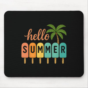 Hello Summer Beach Vacation Ice Cream Popsicle Gif Mouse Mat