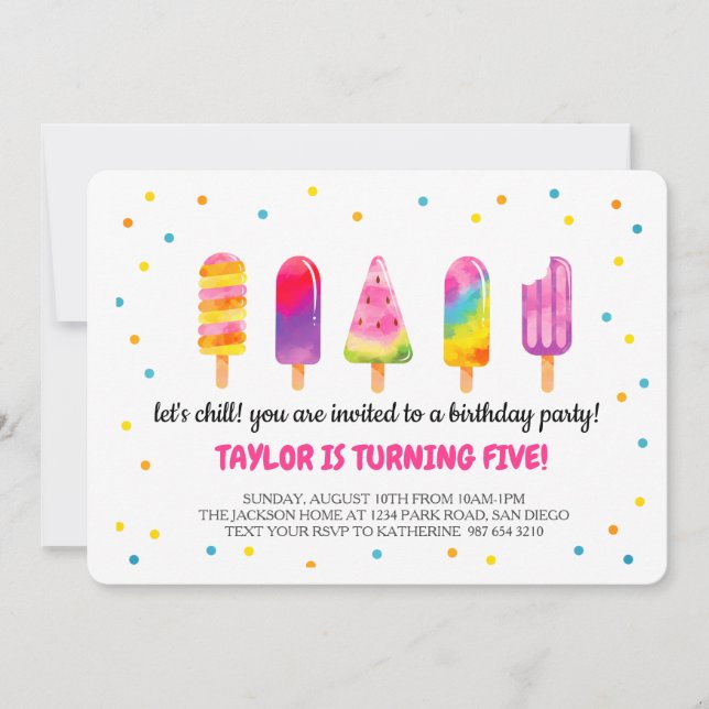 Hello Summer Birthday Party Holiday Card (Front)