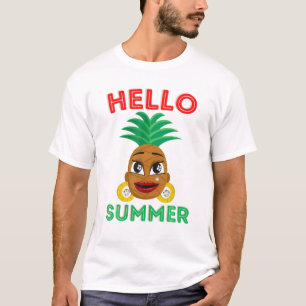 Hello Summer Black Girl Magic Pineapple Melanin Po T-Shirt