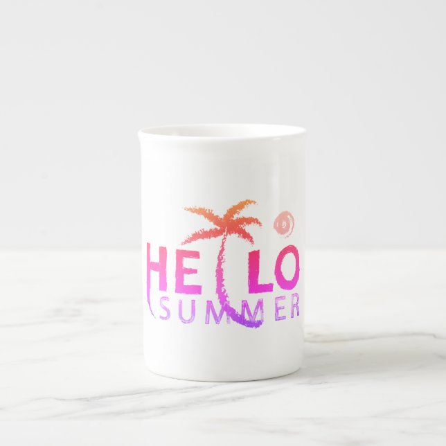 Hello Summer Bone China Mug (Front)