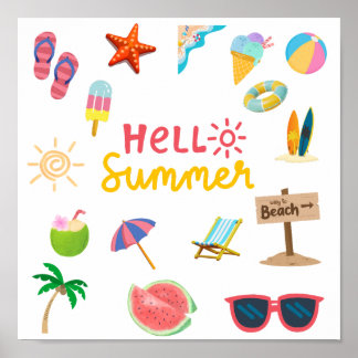 Hello Summer – Bright & Cheerful Wall Poster