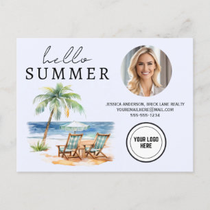Hello Summer Business Realty Beach Farming Postcard