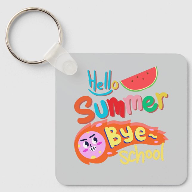 Hello Summer Bye School Art Key Ring (Front)