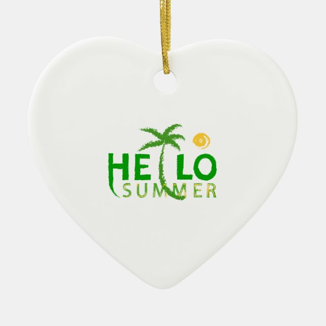 Hello Summer Ceramic Tree Decoration (Front)